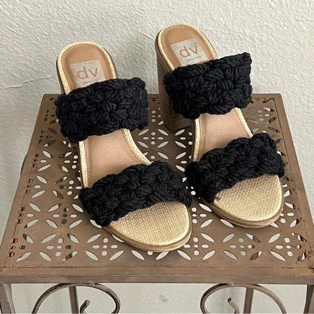 DV Dolce Vita Women's Roulette Knit Black Heeled Sandal SZ 7.5 - Picture 7 of 7